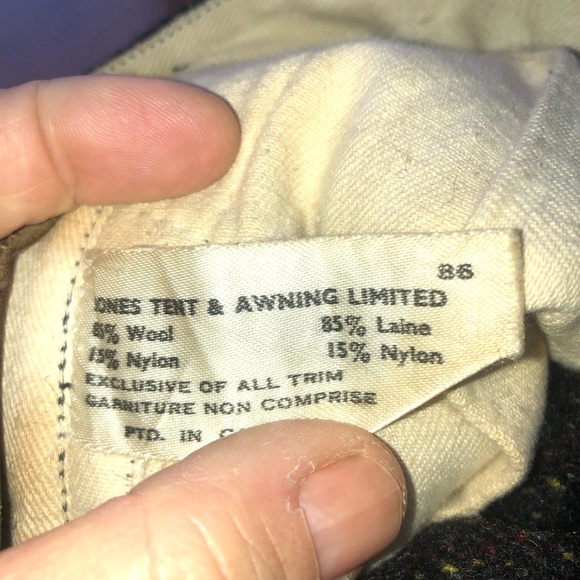 Vintage Pioneer brown tweed hunter pants, button suspenders. 36” waist-preloved - Picture 6 of 10